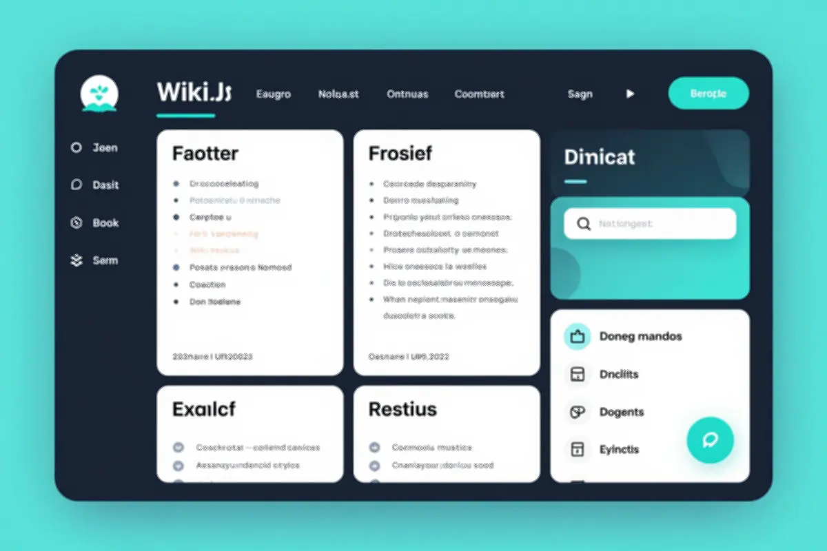 Wiki.js dashboard showing a clean, modern documentation interface